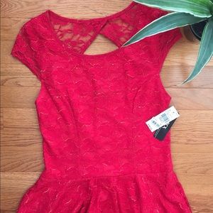 Red peplum BCX Top